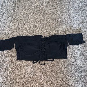 Black off the shoulder top